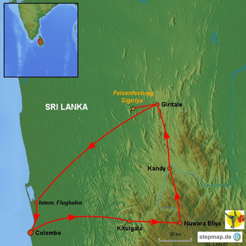 Reiseverlauf Kleine Sri Lanka Reise