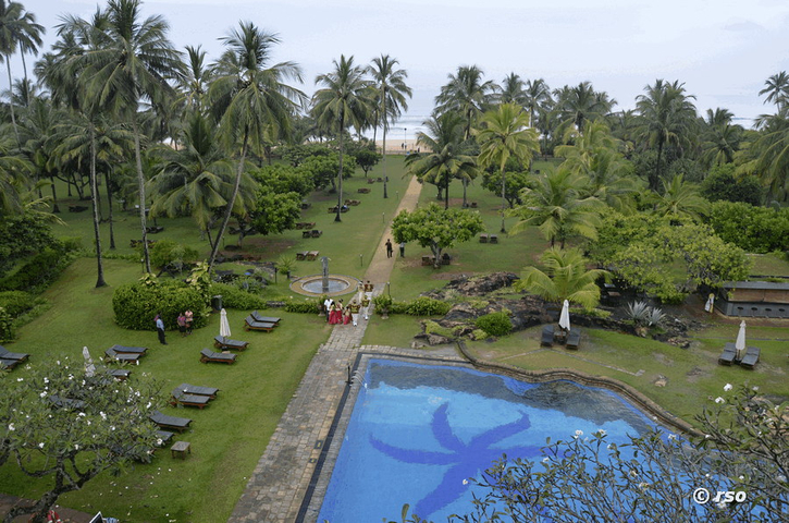 Pool und Garten des Cinnamon Bay Hotels Sri Lanka
