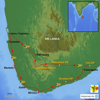 Reiseverlauf Tier- und Pflanzenwelt Sri Lankas