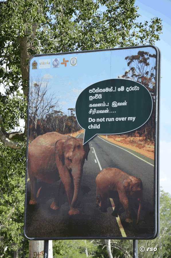Schild im Nationalpark Yala